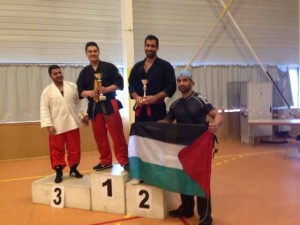 البطل الفلسطيني ربيع المصري يحصل على المرتبة الثانية في لعبة  nunchaku jujitsu